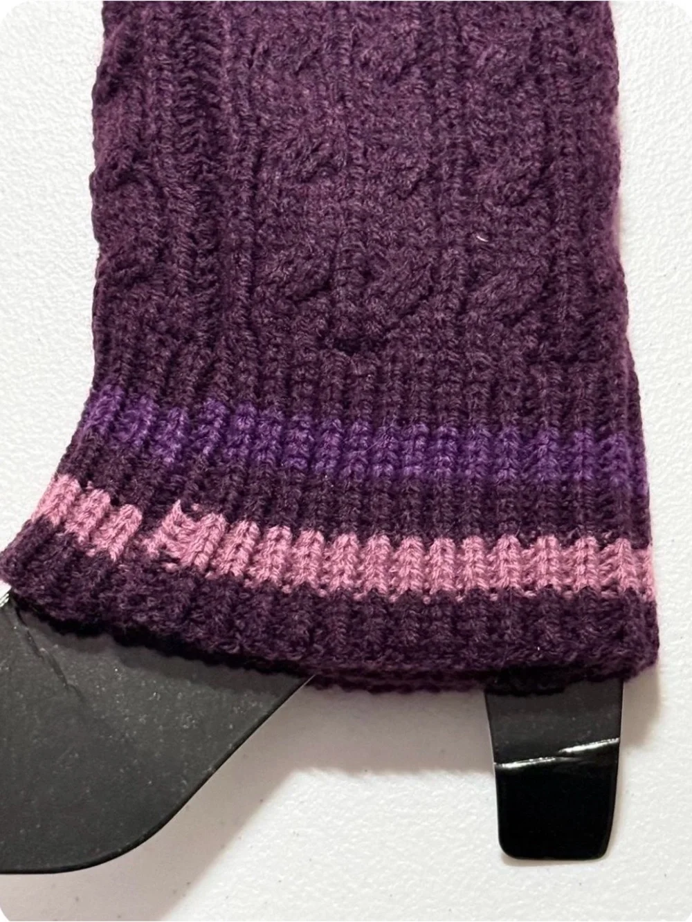 NWT Y2K Whimsigoth Purple Pink Knit Leg Warmers Lace Trim Fairycore Balletcore